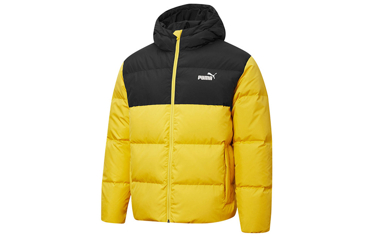Puma Essential Logo Colorblock Down Jacket Men’s Winter Bright Yellow 530695-99