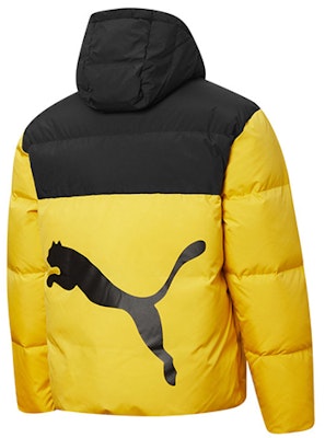 Puma 基本款徽標拼色羽絨外套 男款 冬季 亮黃色 530695-99 Lookbook Puma 基本款徽標拼色羽絨外套 男款 冬季 亮黃色 530695-99