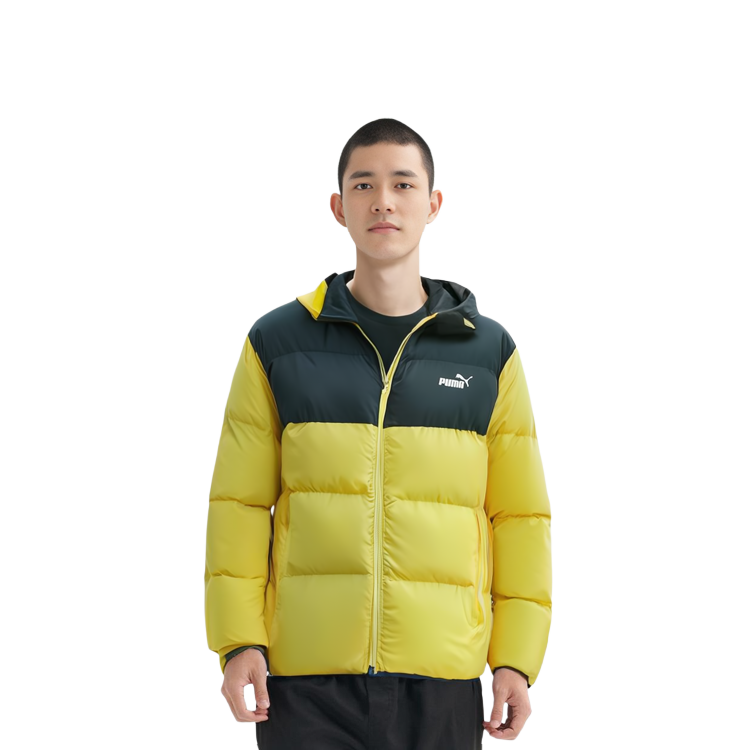 Purchase Puma 基本款徽標拼色羽絨外套 男款 冬季 亮黃色 530695-99