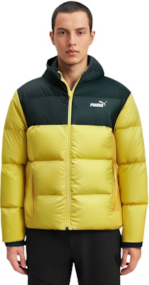 Puma 基本款徽標拼色羽絨外套 男款 冬季 亮黃色 530695-99 Sizing Puma 基本款徽標拼色羽絨外套 男款 冬季 亮黃色 530695-99
