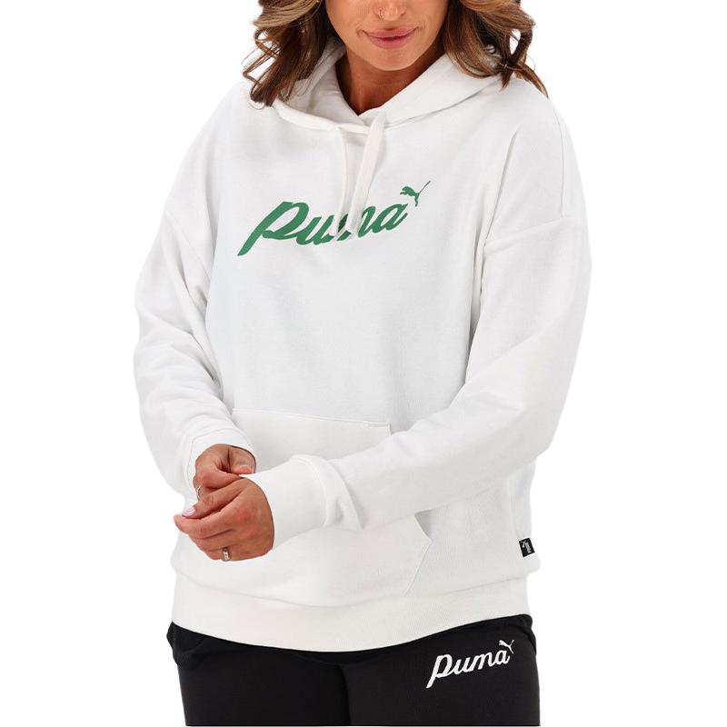 Puma Essentials+ Blossom Script Logo Hoodie Unisex - White 682128-02