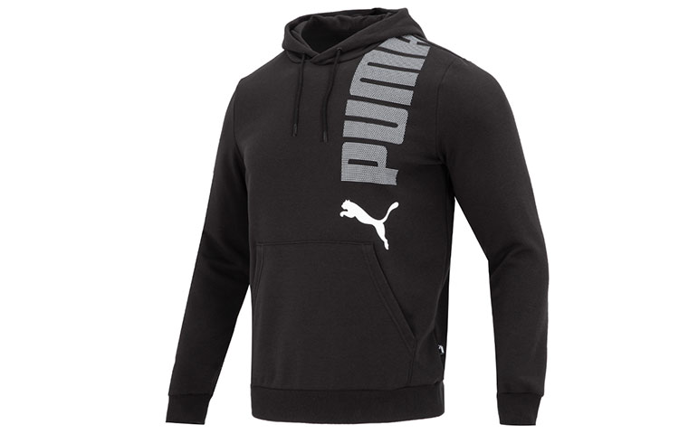 Puma Essentials+ Logolab Black Hoodie with Logo Print Casual Wear 675685-01