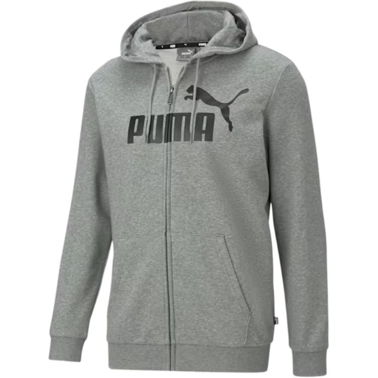 Puma Essentials Big Logo Full-Zip Hoodie Gray Long Sleeve Jacket 586700-03