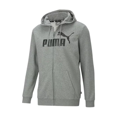 Puma Essentials Big Logo Full-Zip Hoodie Gray Long Sleeve Jacket 586700-03