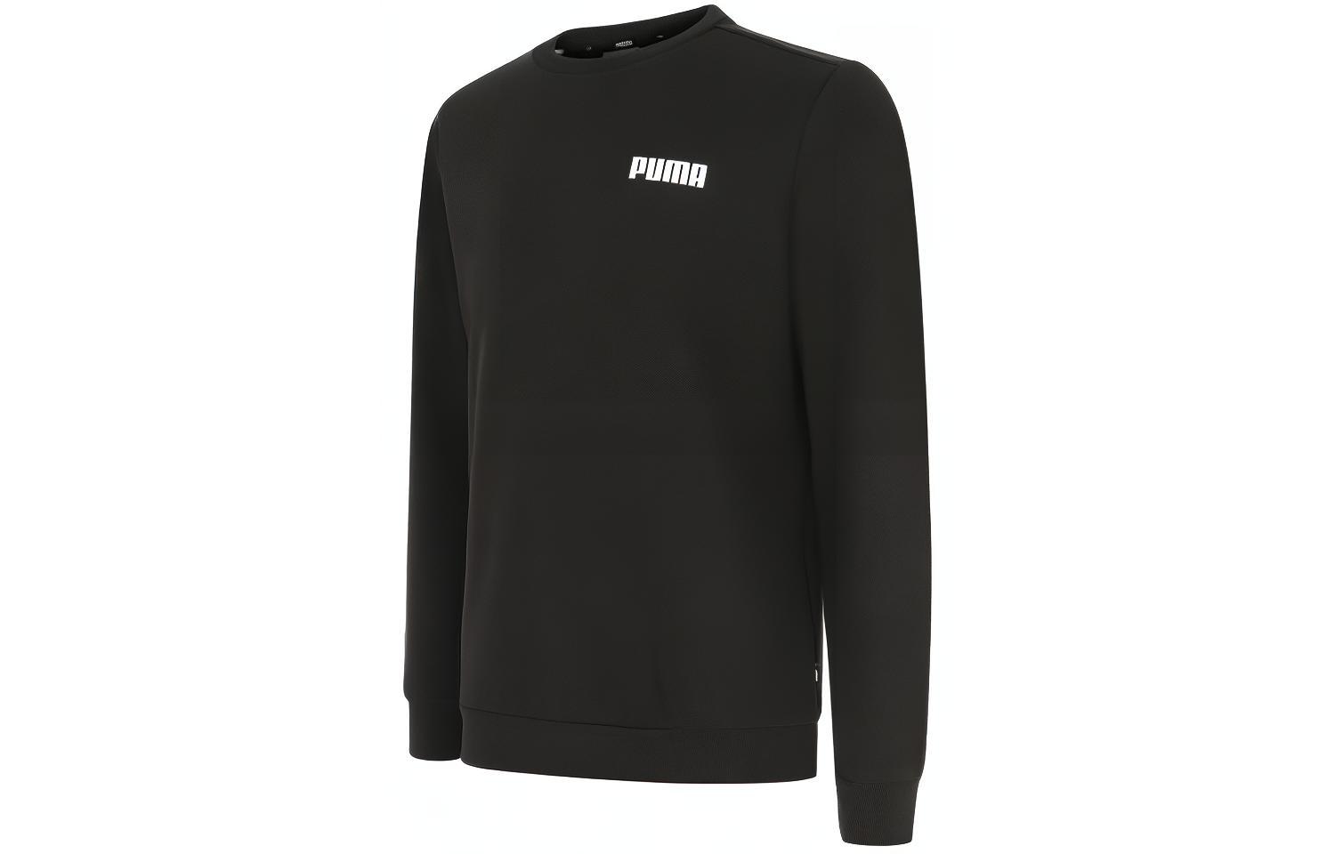 Puma Essentials Black Crewneck Sweatshirt with Logo Print 847460-01