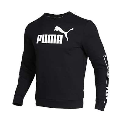 Puma Essentials Black Fleece Pullover Sweatshirt Warm Casual Wear 580429-01