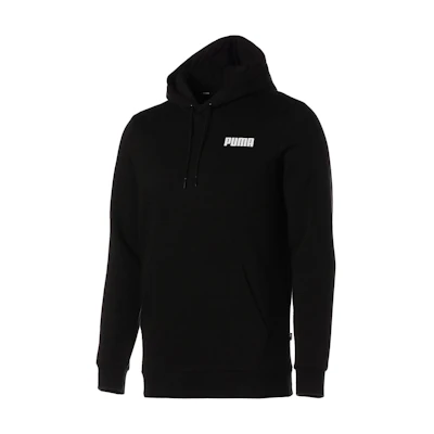 Puma Essentials Black Hoodie - Letter Print Pullover Long Sleeve 847227-01