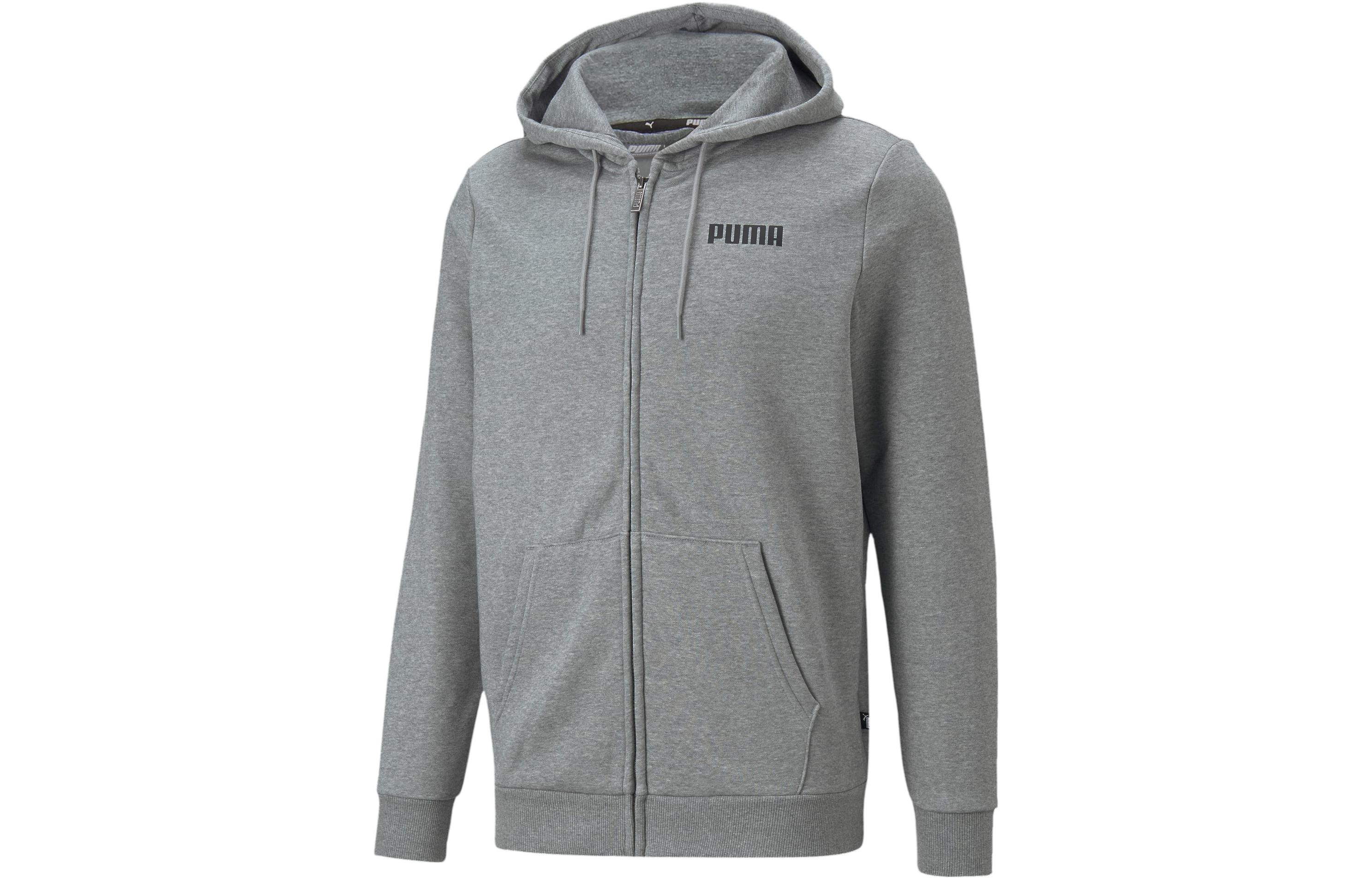 Puma Essentials Full-Zip Hoodie Grey Casual Sweatshirt 847242-02