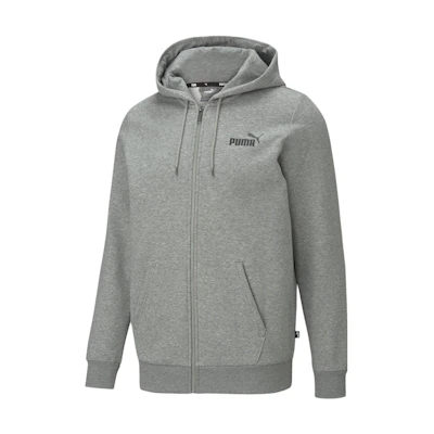 Puma Essentials Full-Zip Logo Hoodie Grey Casual Solid Color Design 586702-03