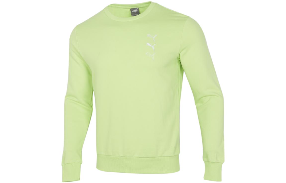 Puma Essentials Green Crewneck Long-Sleeve Sweatshirt 535016-81