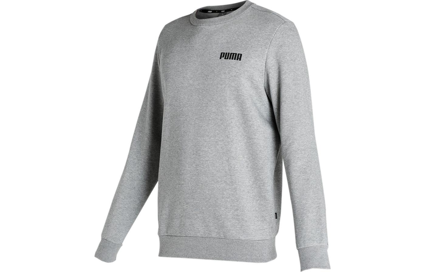 Puma Essentials Grey Crewneck Sweatshirt with Logo Print & Embroidery 847460-03