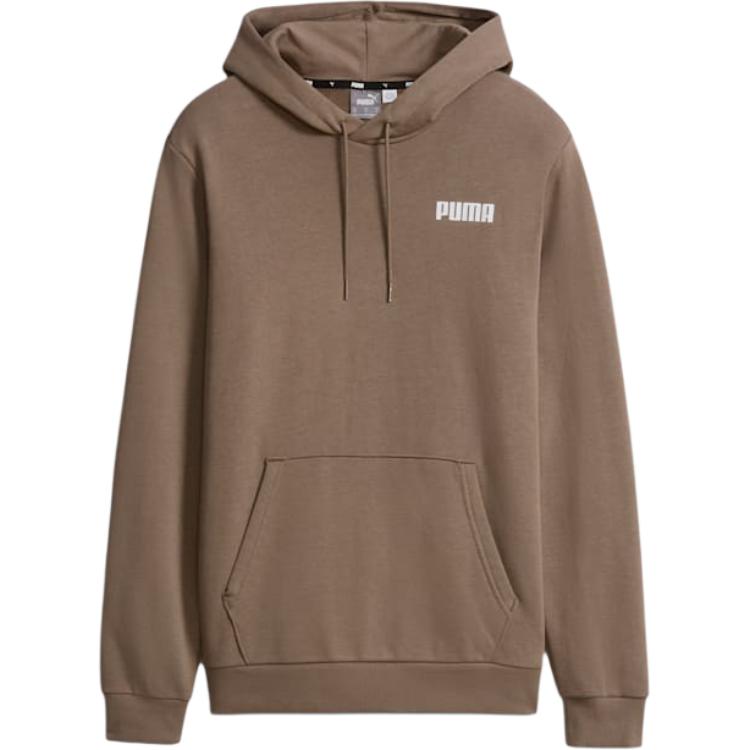 Puma Essentials Hoodie Grey Beige Pullover with Letter Print 847229-89