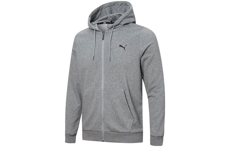 Puma Essentials Logo Gray Hoodie Jacket 848732-03