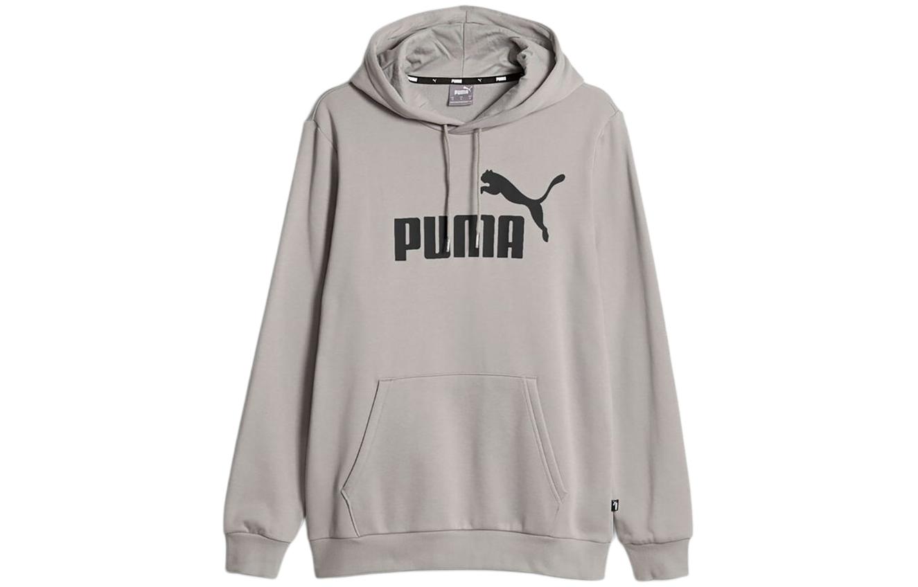 Puma Essentials Logo Print Pullover Hoodie Men’s Light Gray Casual Wear 586687-14
