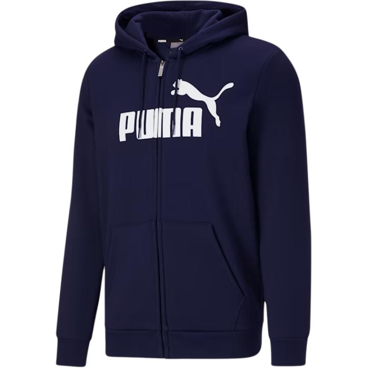 Puma Essentials Navy Blue Soft Hoodie with Letter Logo Print 846816-06
