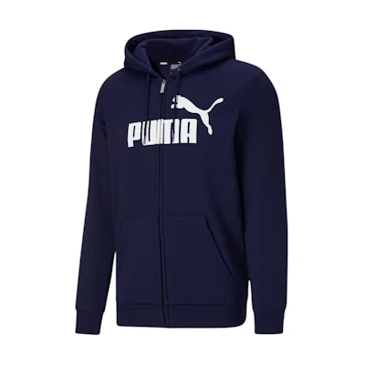 Puma Essentials Navy Blue Soft Hoodie with Letter Logo Print 846816-06