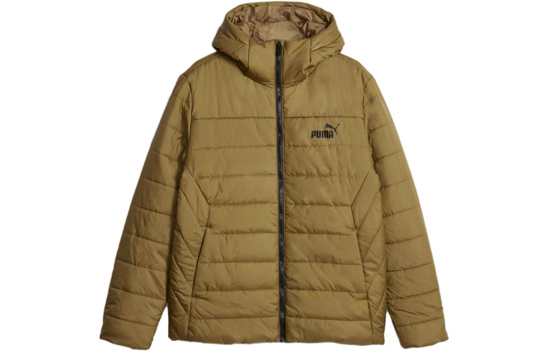 Puma Essentials Padded Jacket Men’s Chocolate Brown Hooded Zip-Up Coat 848938-93