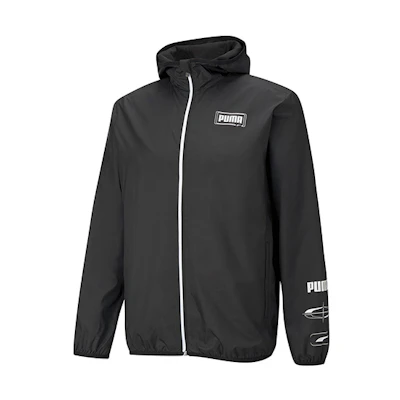 Puma Essentials Rebel Windbreaker Casual Sports Jacket Black 588784-01