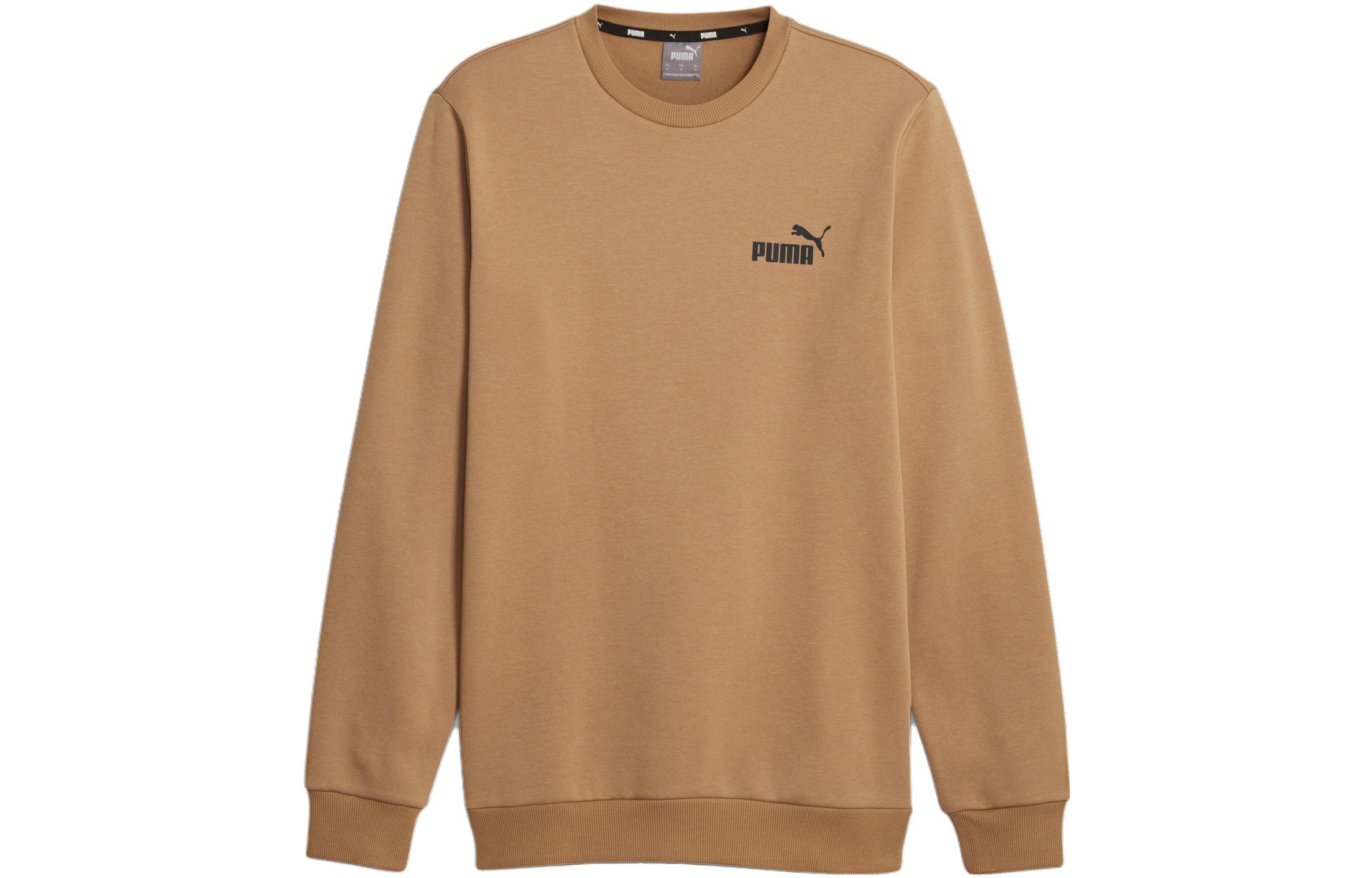 Puma Essentials Small Logo Crewneck Sweatshirt in Khaki 586683-86