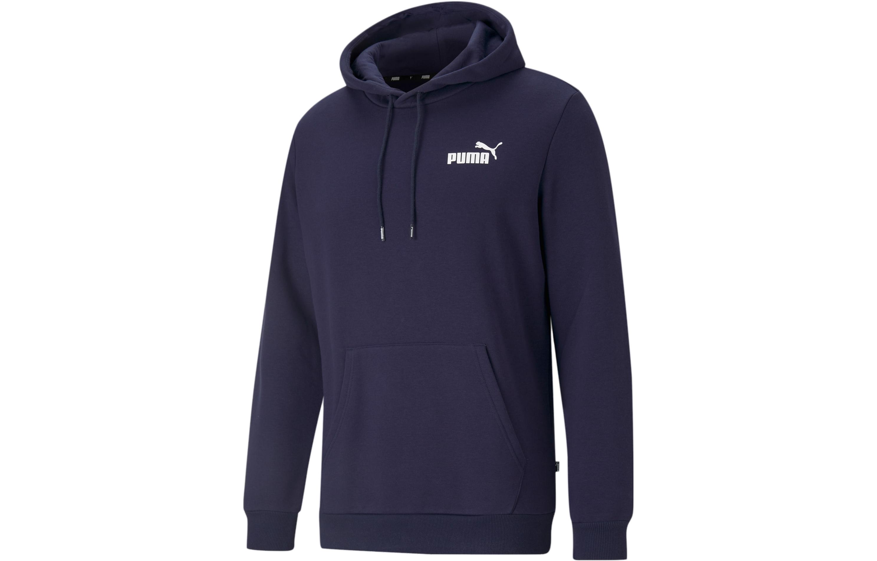 Puma Essentials Small Logo Hoodie Navy Blue Casual Long Sleeve Pullover 586690-06
