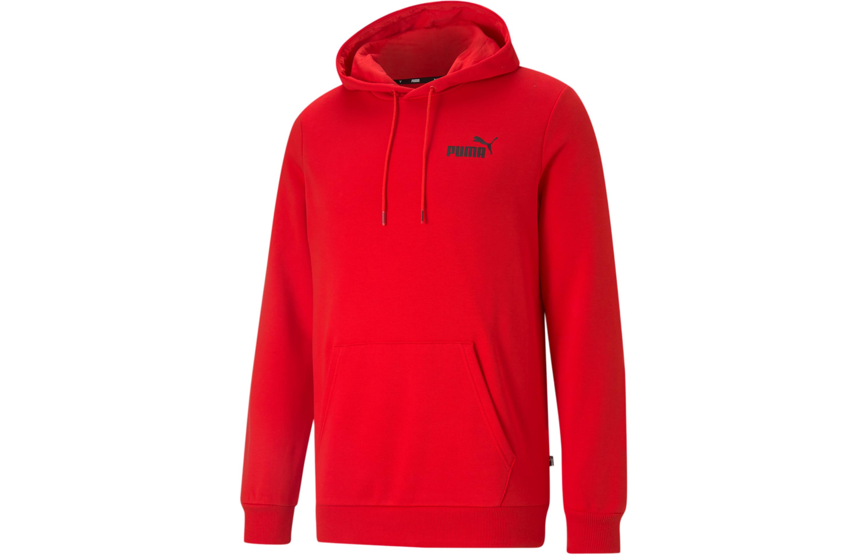 Puma Essentials Small Logo Hoodie Red Casual Long Sleeve Pullover 586690-11