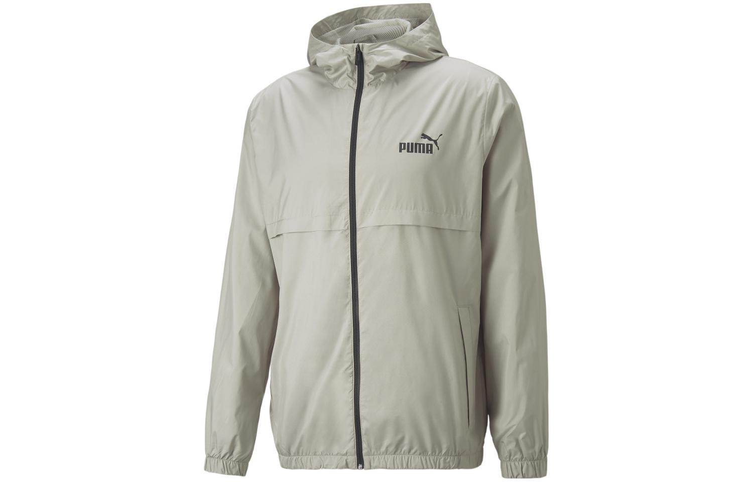 Puma Essentials Solid Windbreaker White Full-Zip Hoodie Jacket 847484-68