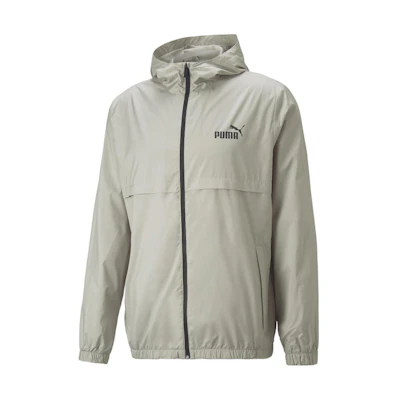 Puma Essentials Solid Windbreaker White Full-Zip Hoodie Jacket 847484-68