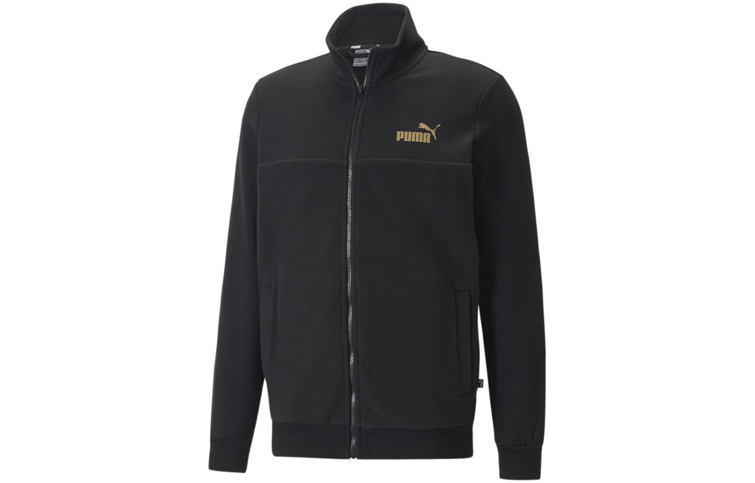 Puma Essentials Tape Golden Track Jacket Black Zip-Up Long Sleeve 673982-01