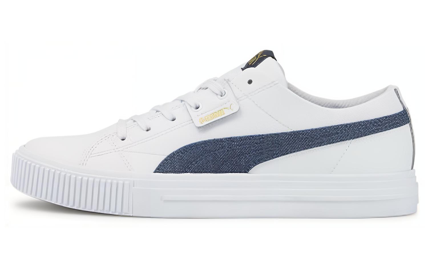 Puma Ever Fs Denim Casual Skateboarding Shoes Unisex White Blue 387279-01
