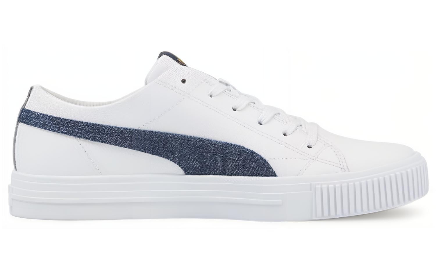 Order Puma Ever Fs Denim Casual Skateboarding Shoes Unisex White Blue 387279-01
