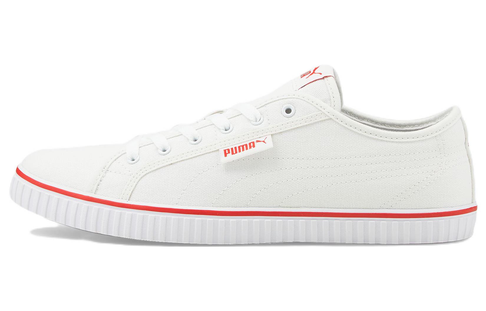 Puma Ever LoPro Cv Casual Skateboarding Shoes Unisex White Red 383030-01