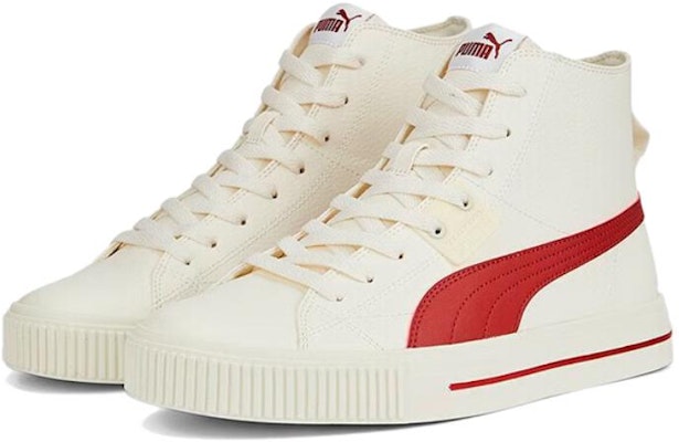 PUMA Ever Mid Sl 防滑耐磨輕便 中筒 板鞋 男女款 米白紅 Lookbook PUMA Ever Mid Sl 防滑耐磨輕便 中筒 板鞋 男女款 米白紅