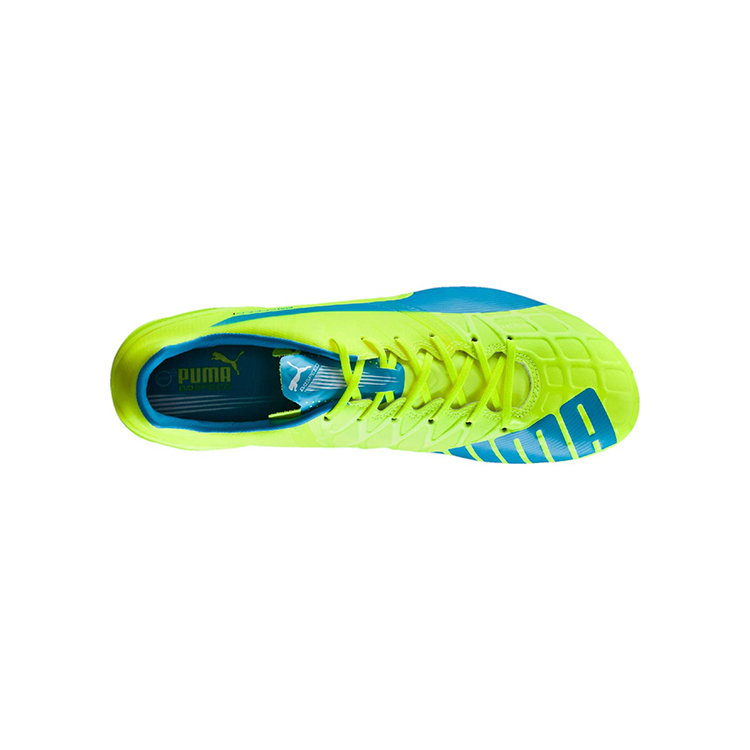 Lookbook PUMA Evo Speed 1.4 FG 天然草皮 男款耐磨透氣足球鞋 綠藍色