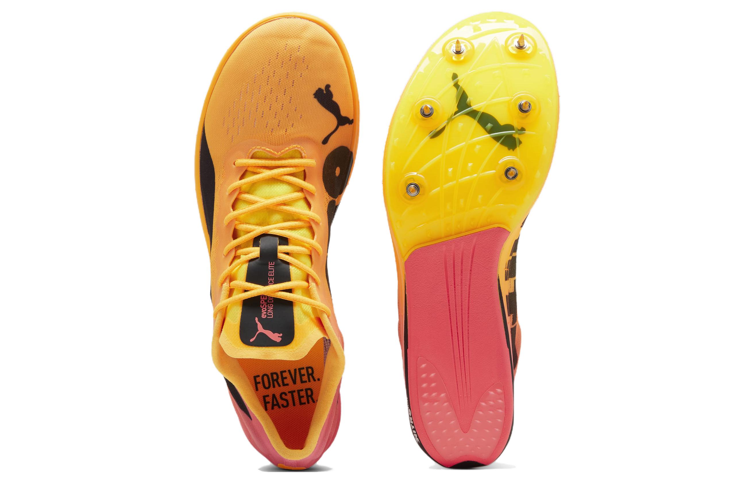 Shop PUMA evoSPEED NITRO Elite 2 防滑耐磨 低幫 跑步鞋 男款 橙黑