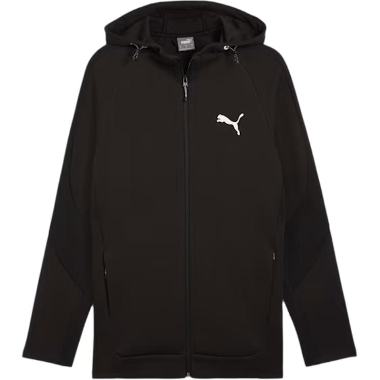 Puma EVOSTRIPE Black Hooded Jacket - Warm, Breathable, Outdoor Sportswear 681700-01