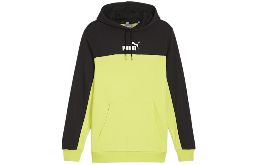 Puma EVOSTRIPE Essentials+ Hoodie Color Block Yellow Pullover 847428-38