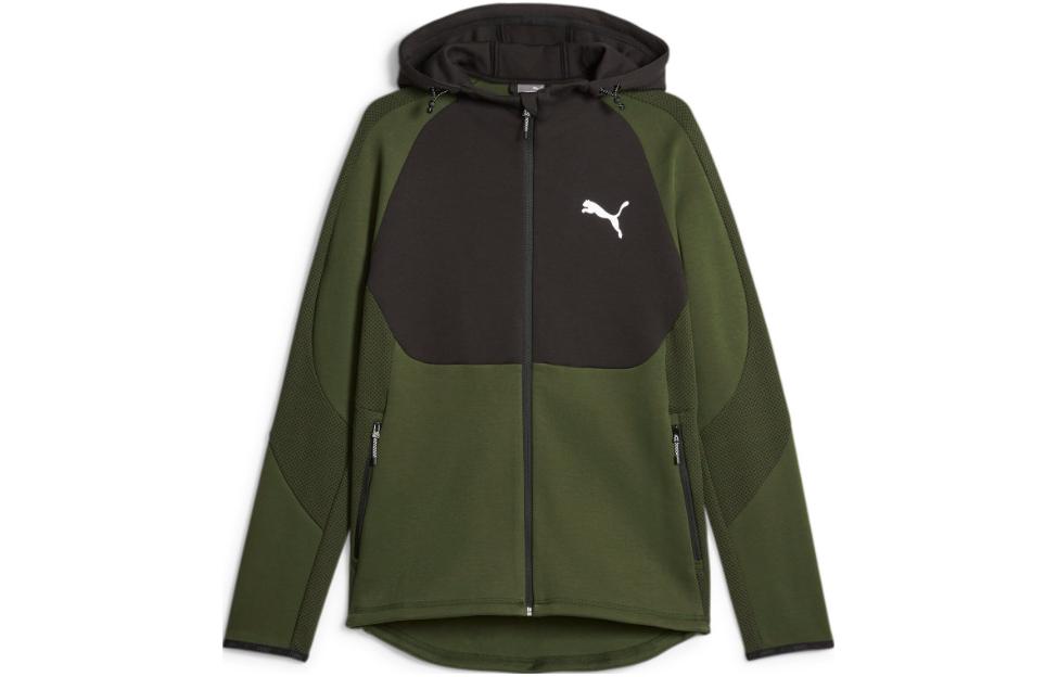 Puma Evostripe Full-Zip Hoodie Green Slim-Fit Jacket with Logo 675930-31