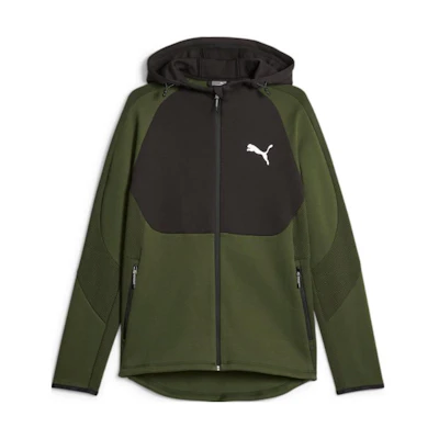 Puma Evostripe Full-Zip Hoodie Green Slim-Fit Jacket with Logo 675930-31