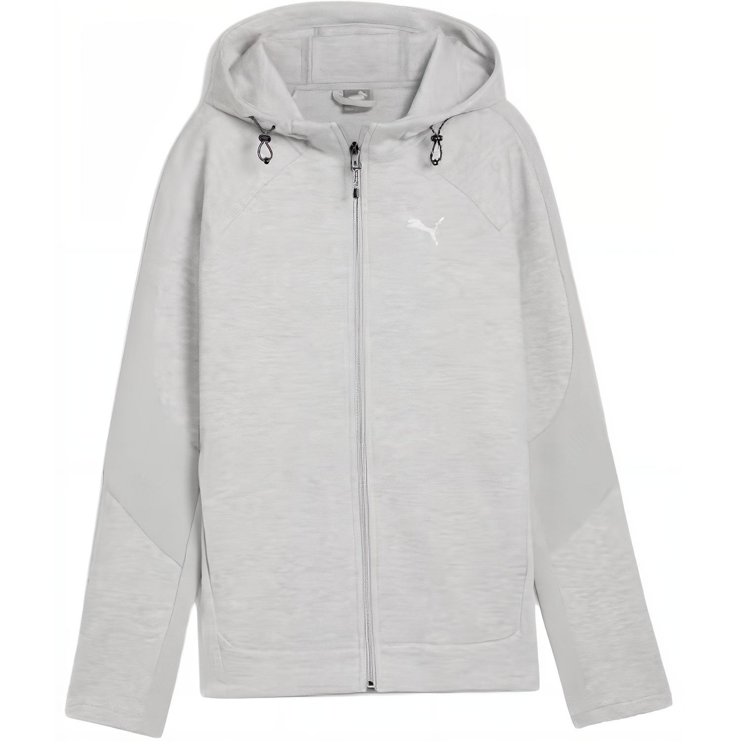 Puma Evostripe Full-Zip Hoodie Unisex Light Gray Moisture-Wicking Sweatshirt 681670-04