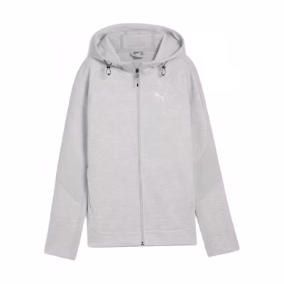Puma Evostripe Full-Zip Hoodie Unisex Light Gray Moisture-Wicking Sweatshirt 681670-04
