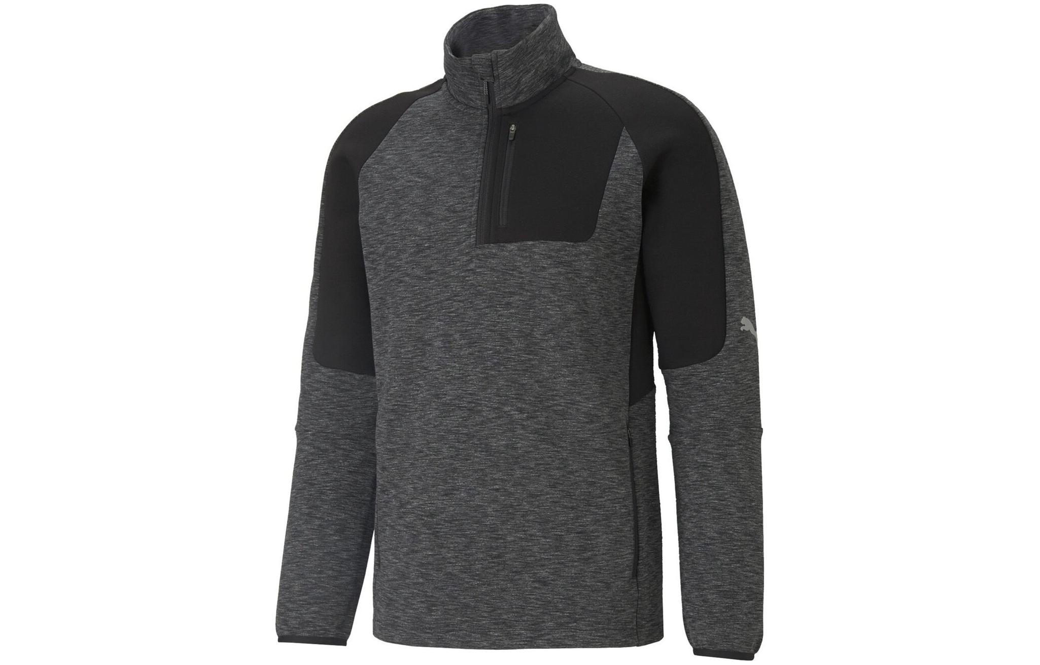 Puma Evostripe Half-Zip Pullover Long-Sleeve Sweatshirt Black 585810-01