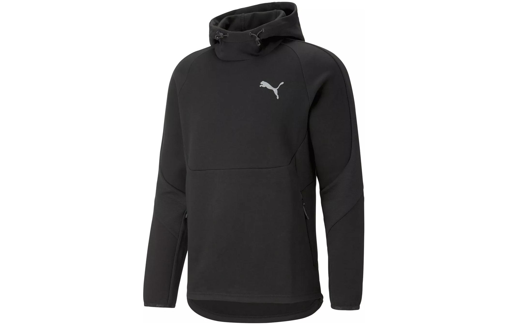 Puma Evostripe Hoodie Black Reflective Logo Pullover for Men 673312-01
