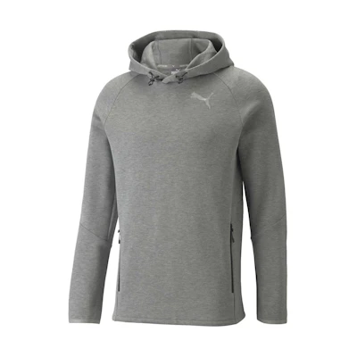 Puma Evostripe Hoodie Medium Gray Heather Sweat-Wicking Pullover - Gray 847400-03