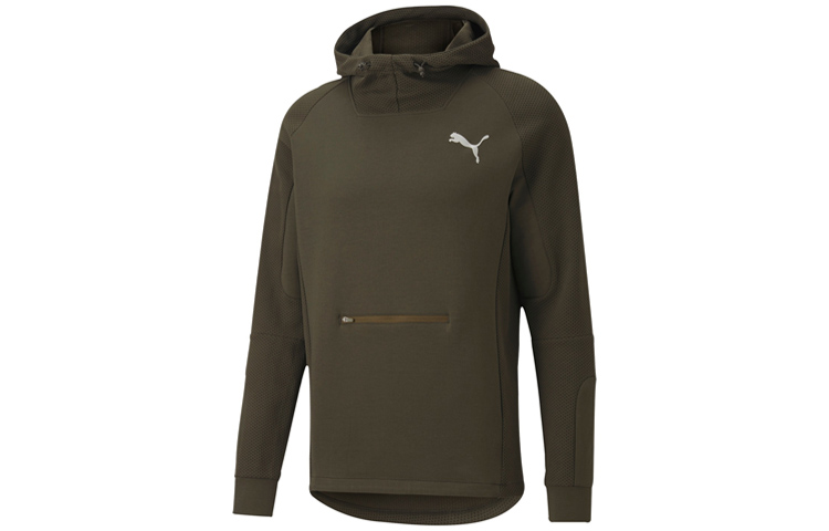 Puma Evostripe Logo Casual Pullover Hoodie Dark Green 582735-80