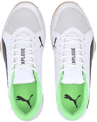 Puma Explode 2 Bianco/Nero/Verde Scarpe da Ginnastica Indoor 106216-02 Shop Puma Explode 2 Bianco/Nero/Verde Scarpe da Ginnastica Indoor 106216-02