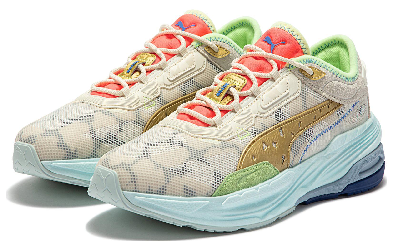 Lookbook プーマ エクステント ニトロ EKバラム (クリームホワイト/ブルー) 388155-02