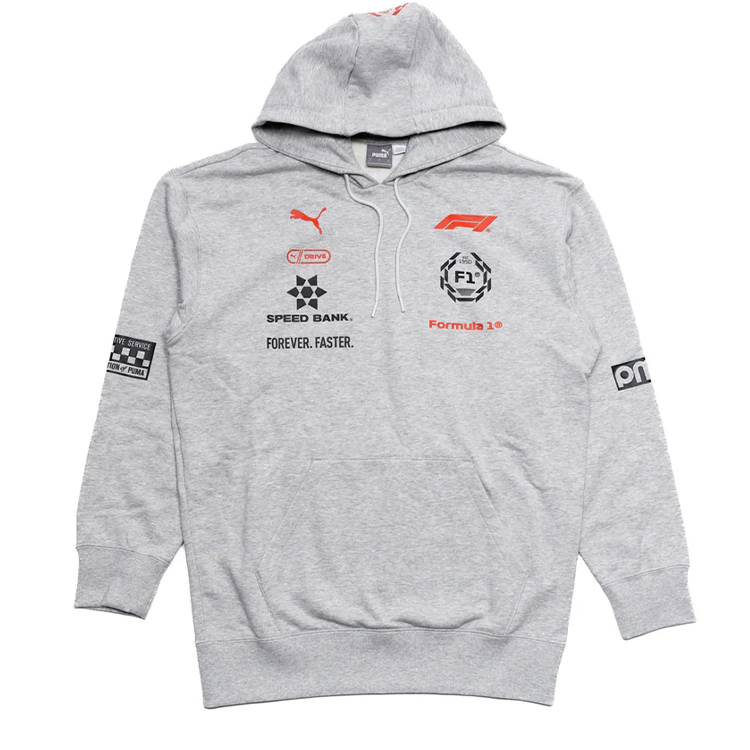 Puma F1 Racing Hoodie Unisex Grey Pullover Casual Hoodie Long Sleeve 632244-01