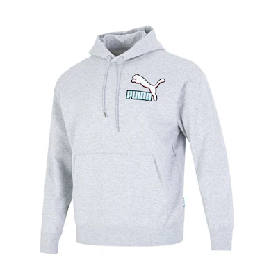 Puma Fandom Logo Pullover Hoodie Casual Sweatshirt Gray 537749-04