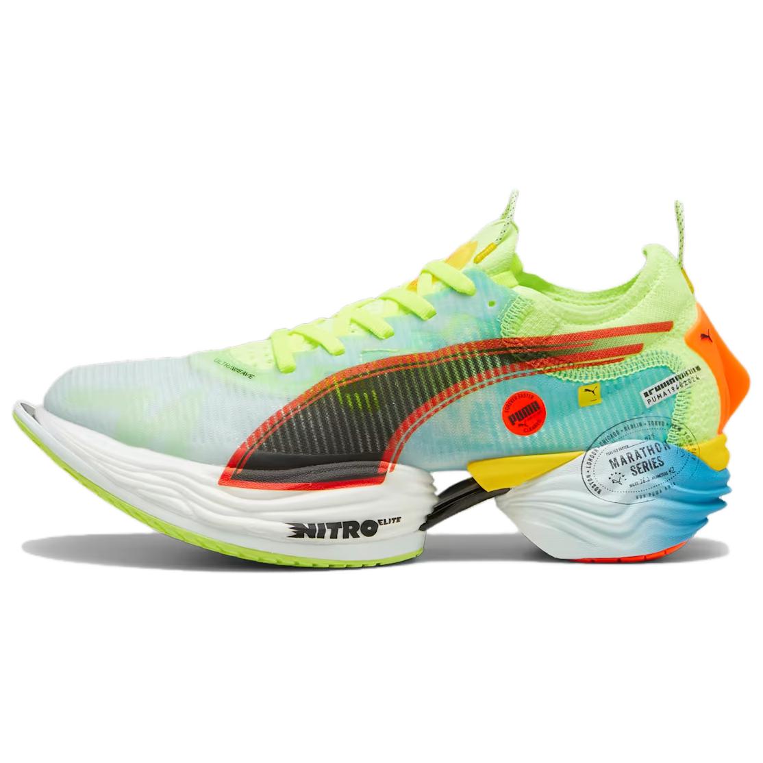 Puma Fast-R Nitro Elite 2 Marathon Running Shoes Blue Low-Top, Anti-Slip. 310199-01