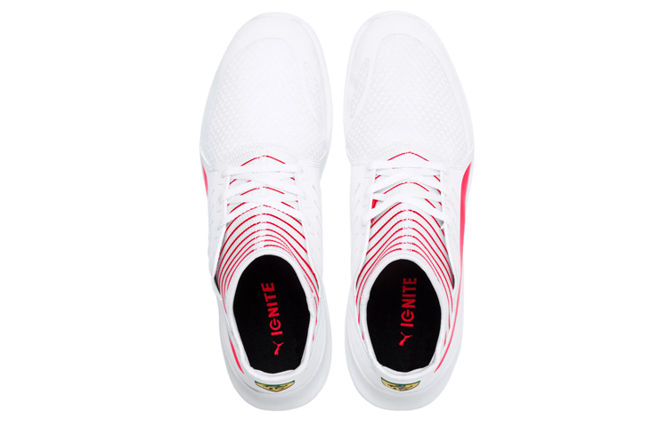 Lookbook Puma Ferrari Evo Cat Mace Low Top Laufschuhe Weiß/Rot 306228-04